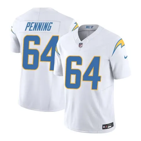 Men's Los Angeles Chargers #64 Trevor Penning  White Alternate Charger Power Vapor F.U.S.E. Limited Jersey