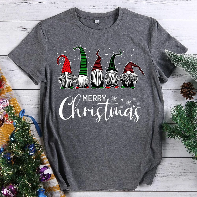Cute Xmas Gnomes In Plaid Hats Merry Christmas T-Shirt-605296-Annaletters