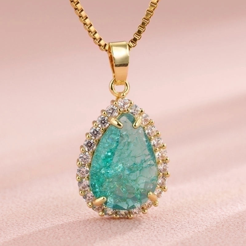 Vintage Style Heart Shape Flower Bow Knot Stainless Steel Copper Plating Inlay 18K Gold Plated Zircon Pendant Necklace