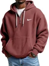 Men's Loose Waffle Half-Zip Hooded Sweatshirt