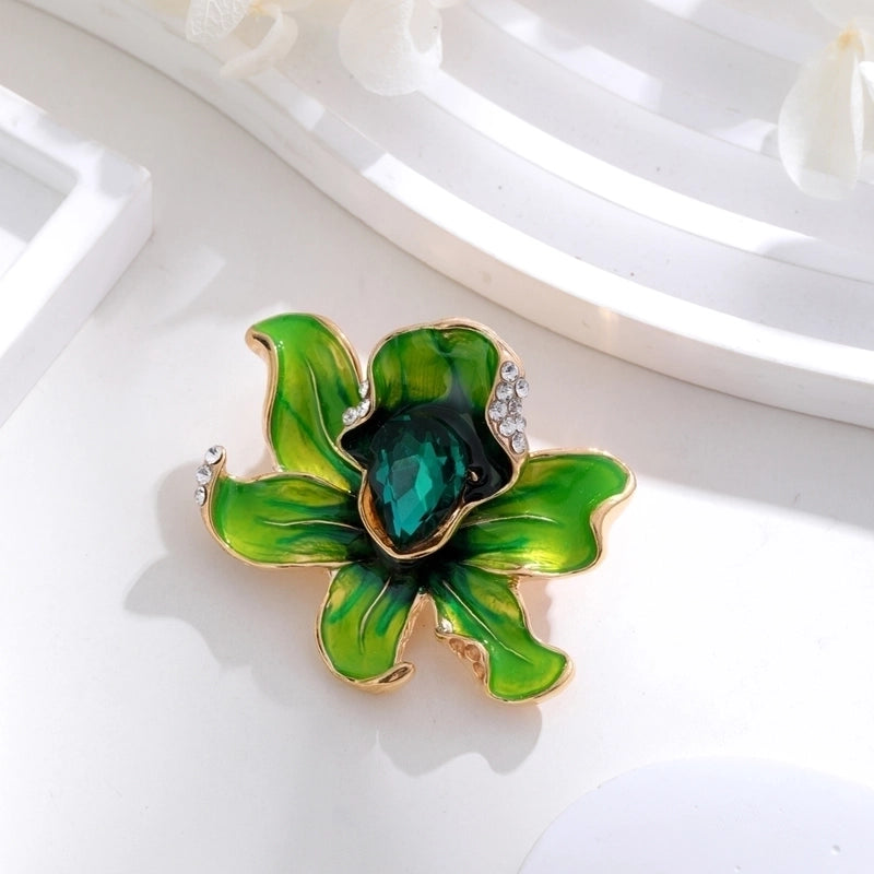 Ig Style Animal Flower Alloy Enamel Inlay Rhinestones Women’s Brooches