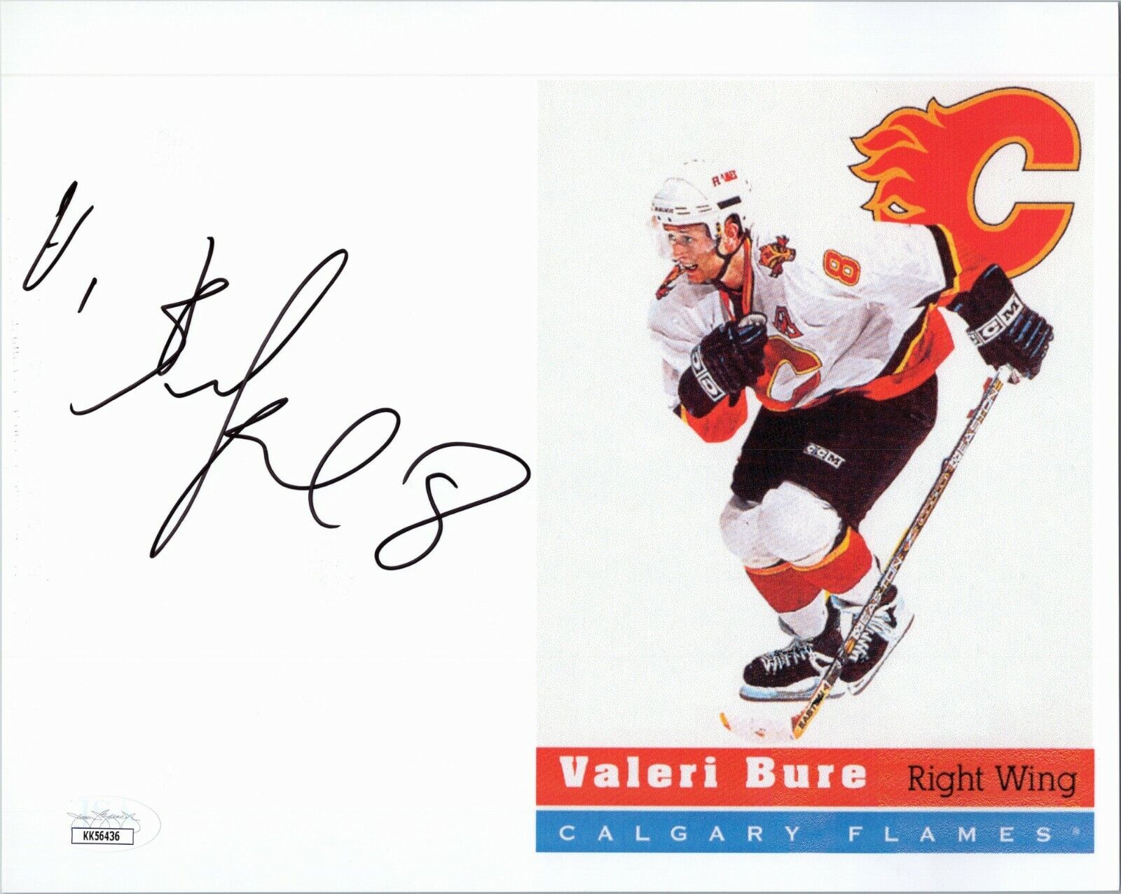 VALERI BURE Authentic Hand-Signed CALGARY FLAMES