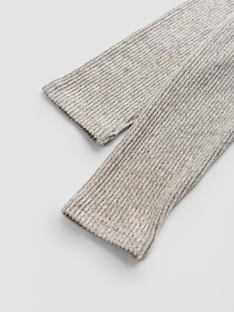 Women's Casual Elegant Ribbed Knit Button Long Sleeve Top, Fitted Plain Design, All Season Wear, Moderate Fabric Thickness