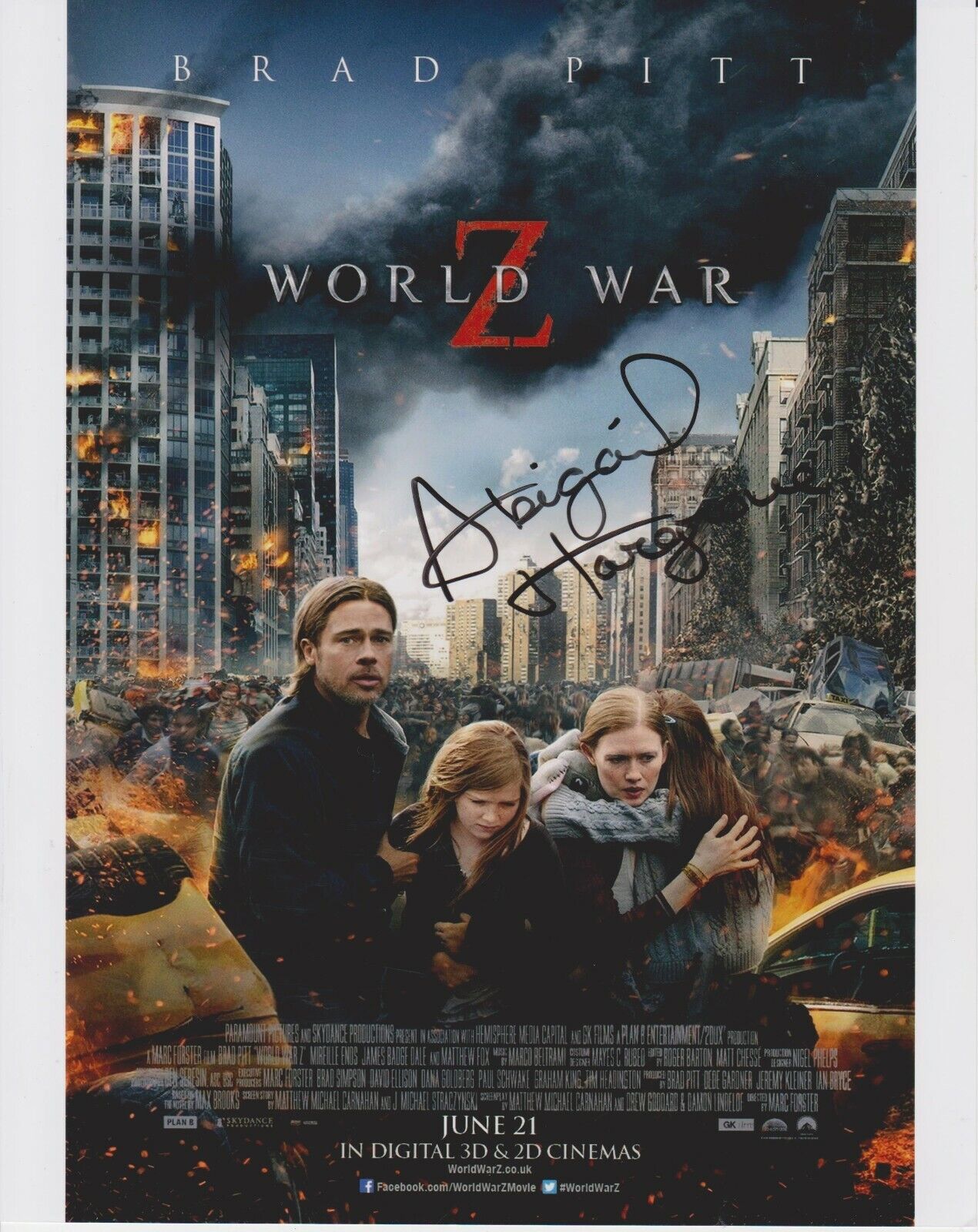 Abigail Hargrove World War Z Original In Person Autographed 8X10 Photo Poster painting #2