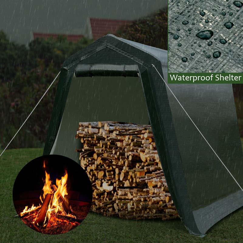 Eletriclife 6 x 8 Feet Outdoor Carport Patio Storage Shelter Shed Car Canopy