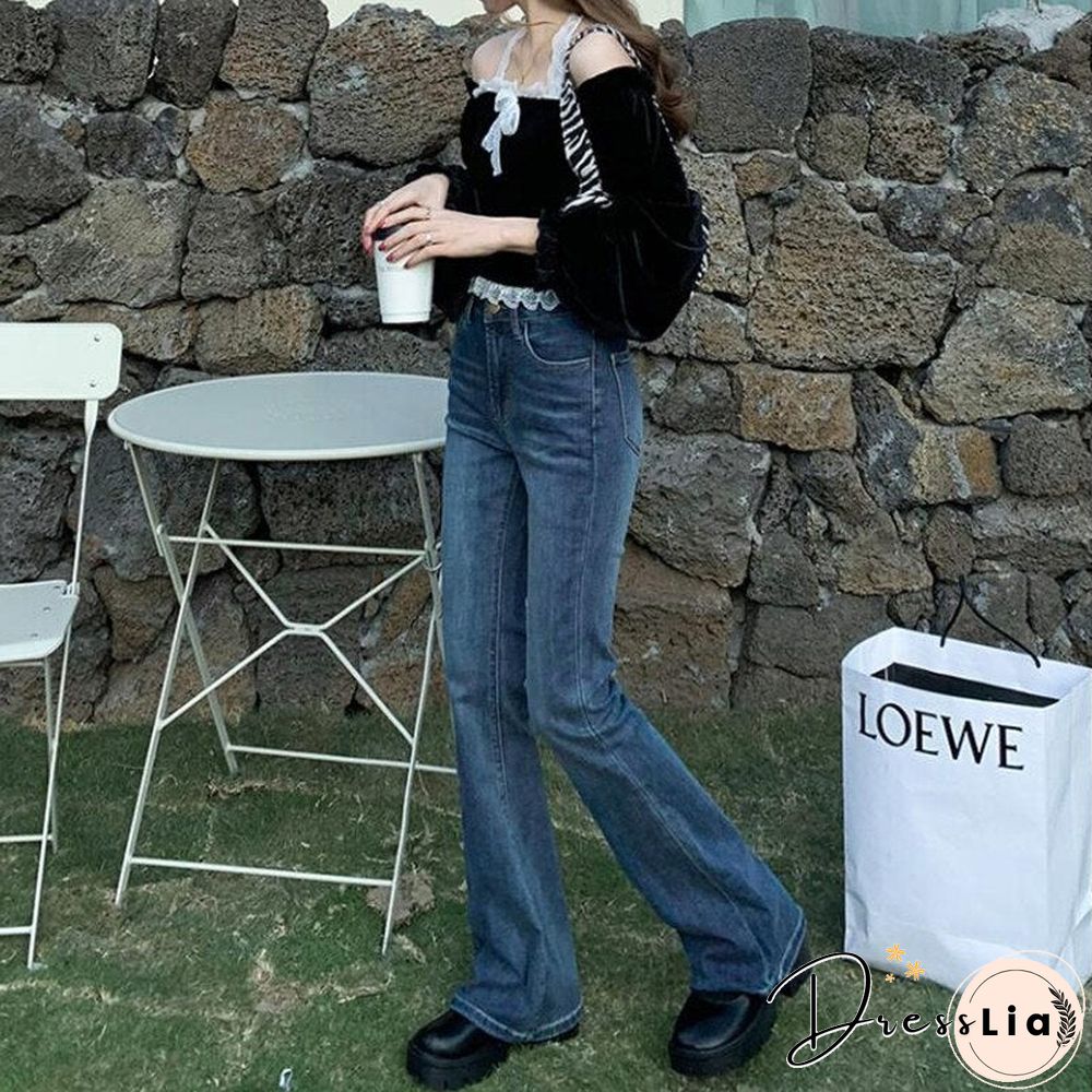 Woman Jeans High Waist Clothes Wide Leg Denim Clothing Blue Streetwear Vintage Quality Fashion Harajuku Straight Pants