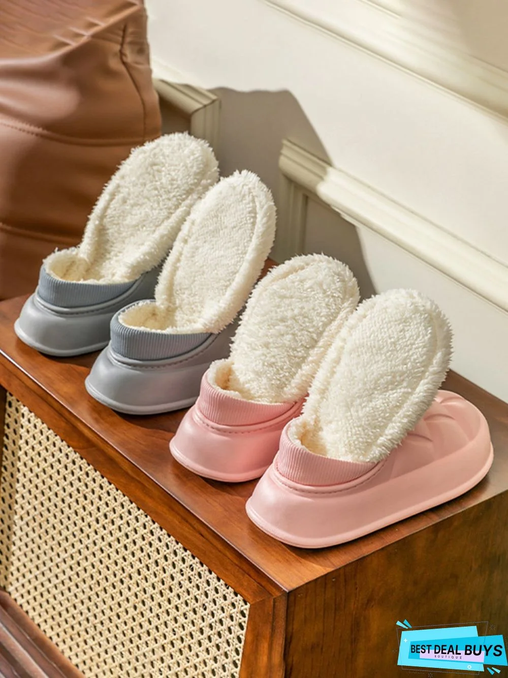 Waterproof Couple EVA Fleece Home Slippers