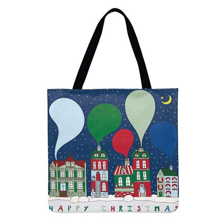 【ONLY 1pc Left】Linen Tote Bag - Christmas Lady