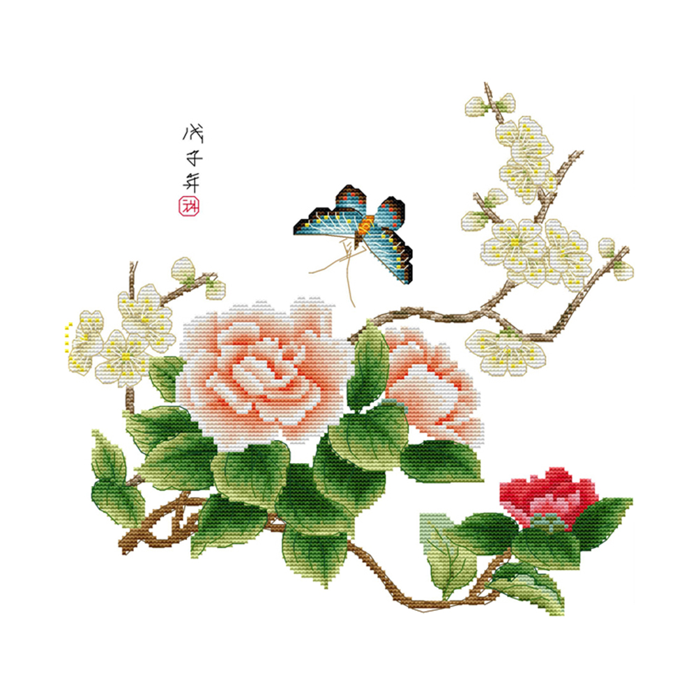 

Elegant Four Seasons - 14CT Stamped Cross Stitch - 35*33CM, 501 Original