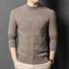 High-end round neck loose jacquard warm sweater