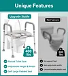 Soundfuse Toilet Seat Risers for Seniors, Raised Toilet Seat with Handles, Adjustable Height & Width, 400 lbs, Cozy Padded Elevated Toilet Seat, Fit Any Toilet