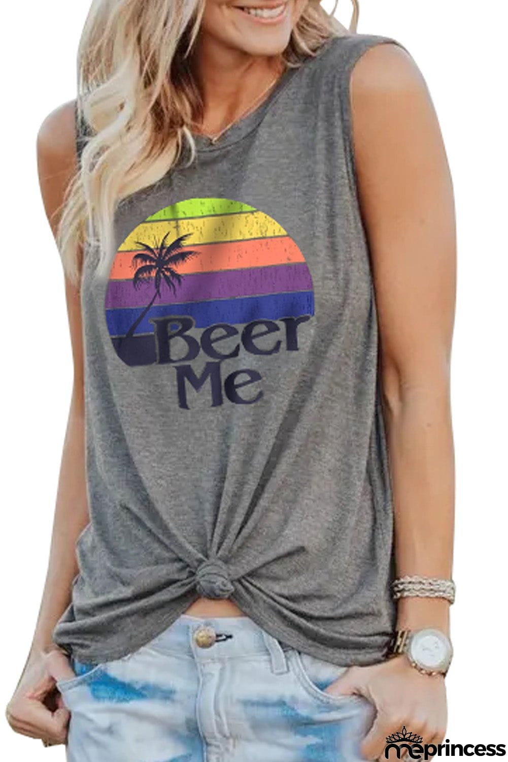 Beer Me Casual Black Tank