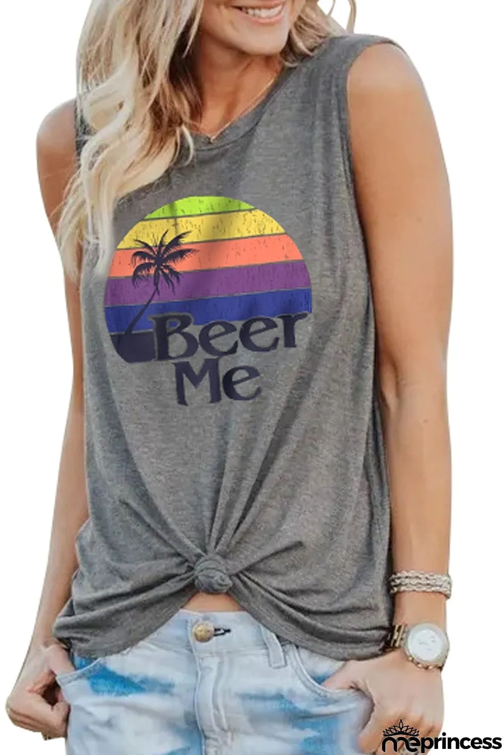 Beer Me Casual Black Tank