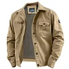 Men's Vintage Outdoor Workwear Cargo Tactical Lapel Jacket by Inlyline