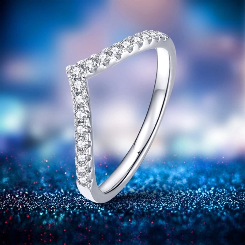 925 Sterling Silver Moissanite Geometric Rings