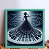 (Stamped/Counted) Piano Girl-11CT Cross Stitch 40*40cm/15.75*15.75in