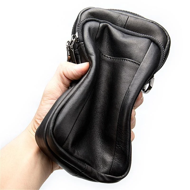 Soft Leather Shoulder Bag Crossbody Bag Mini Belt Bag For Men