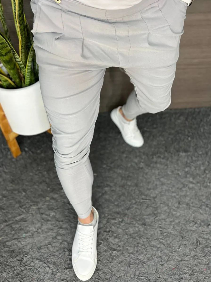 Men's Elegant White Pants 