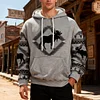 💥 2025 Hot Sale!Men's Reindeer Tribal Graphic Prints Hoodie Hoodies Sweatshirt Daily Ethnic Casual Long Sleeve Hooded Holiday Going Out Streetwear Blue Sky Blue Khaki Gray Print Spring & Fall Designer