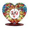 DIY Special Shape Diamond Painting Wooden Heart Shape Desk Ornament Decor Kit