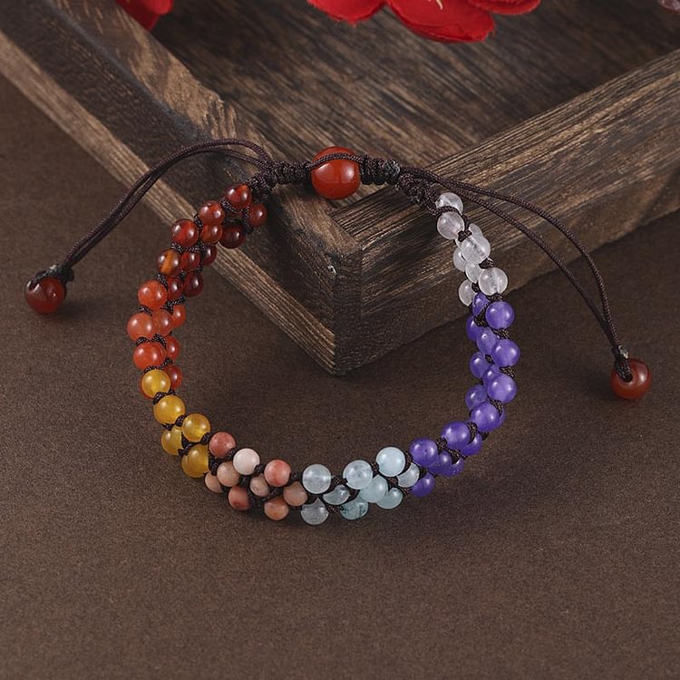 Natural Stone Charkra Weave Bracelet