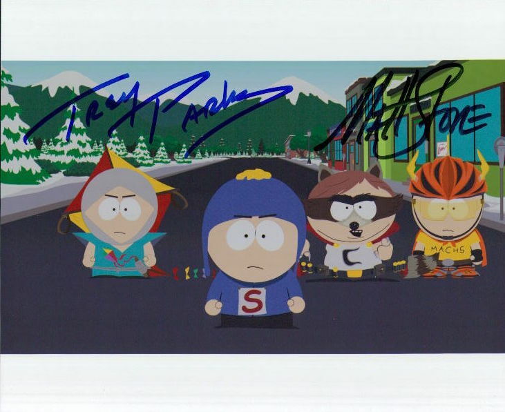 South Park (Matt Stone & Trey Parker) in-person signed 8x10 Photo Poster painting