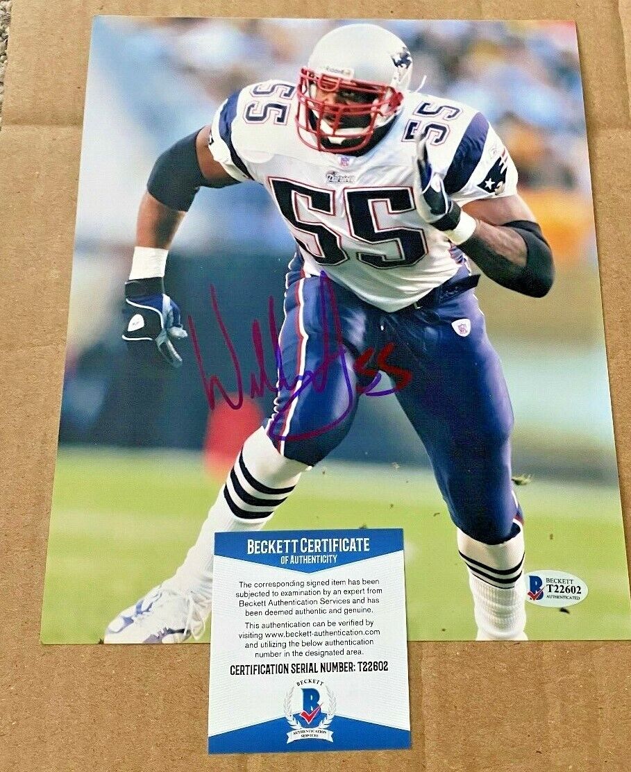 WILLIE MCGINEST SIGNED 8X10 NEW ENGLAND PATRIOTS Photo Poster painting BECKETT CERTIFIED