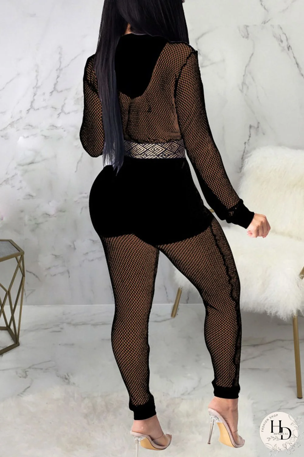 White Sexy Solid Split Joint Hooded Collar Long Sleeve Two Pieces