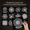 12pcs/set Unframed Pearl Painting Canvas Art Handmade Pearl Material Art Kit Living Room Decor (15x15cm)