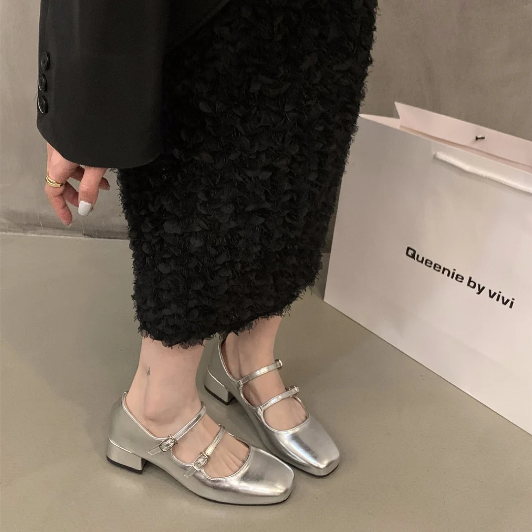 Churchf Red Mary Jane Shoes For Women's Shoes 2023 New Summer French Evening Black Spring And Autumn Single Shoes-Outfit Ideas