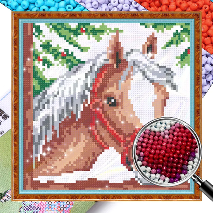 Chestnut Horse 20*20cm  9CT Bead embroidery gbfke