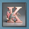 Diamond Painting-DIY Full Round Drill Feather Letter K