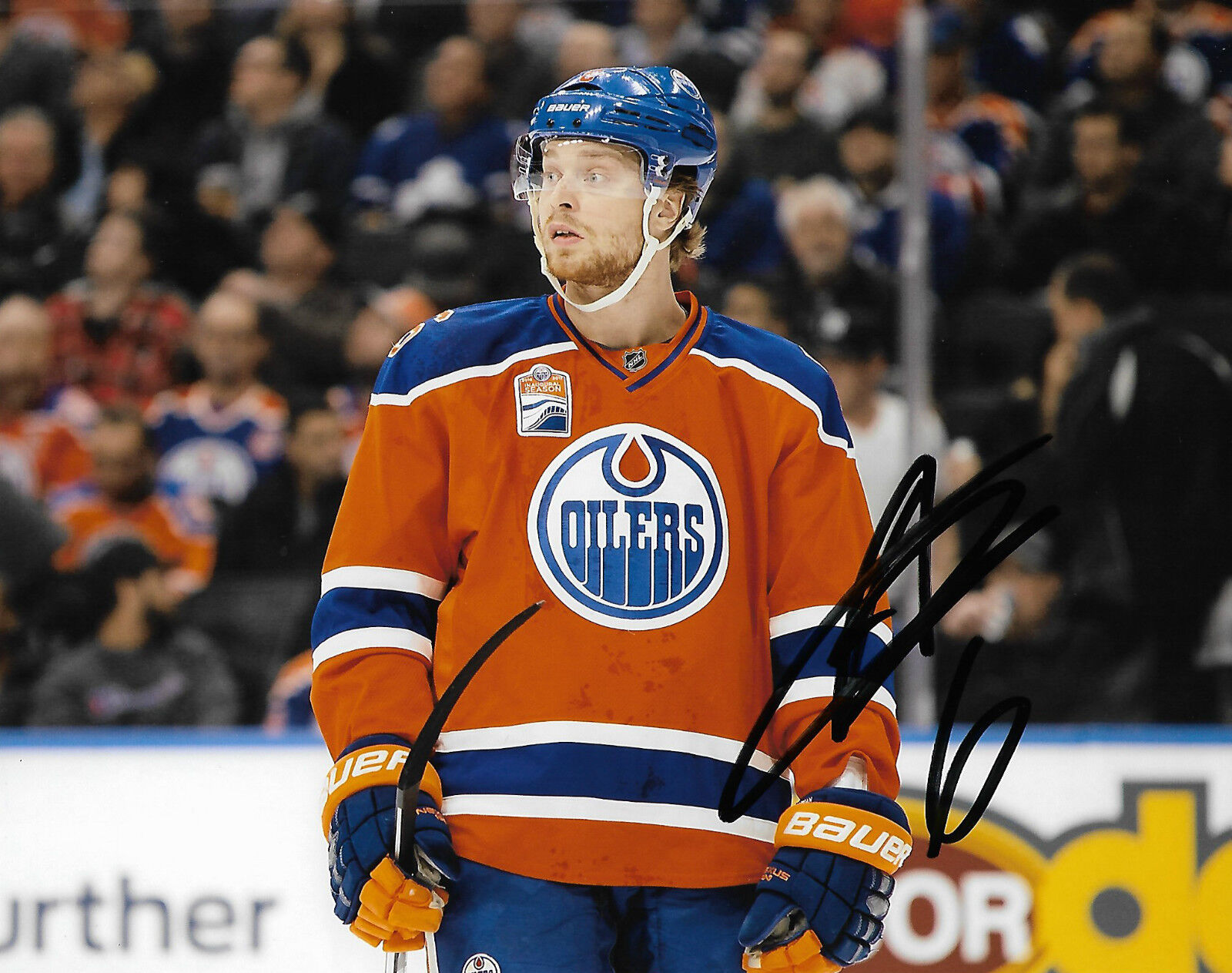 Edmonton Oilers Adam Larsson Autographed Signed 8x10 Photo Poster painting COA E