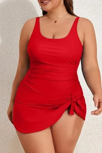 Plus Size Tummy Control Swimdress for Women One Piece