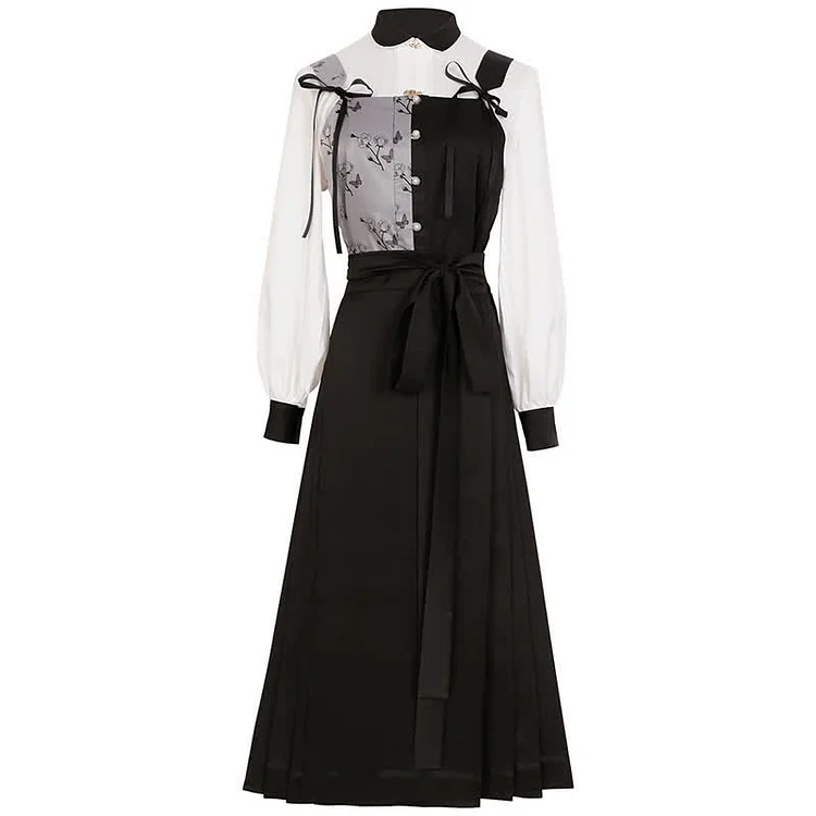 Han Costume Vintage Print Three Pieces Set - Modakawa modakawa