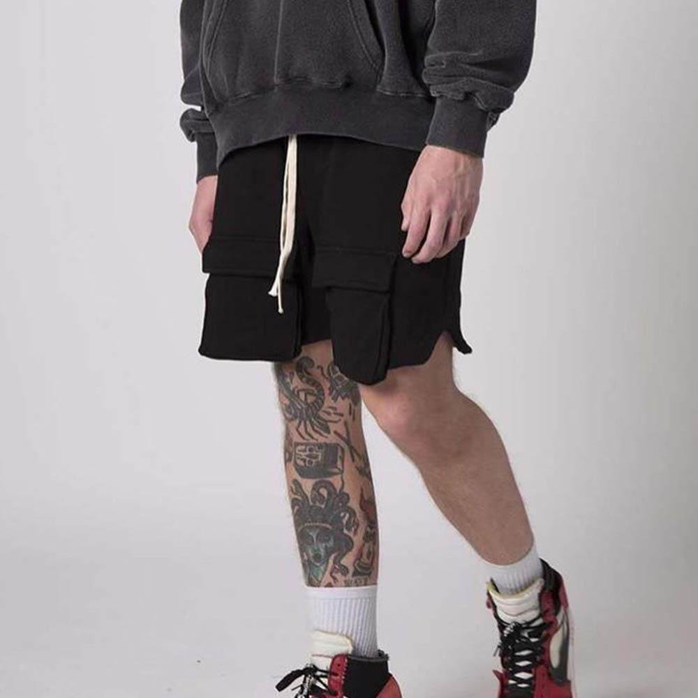 Casual Solid Color Multi-Pockets Man Short
