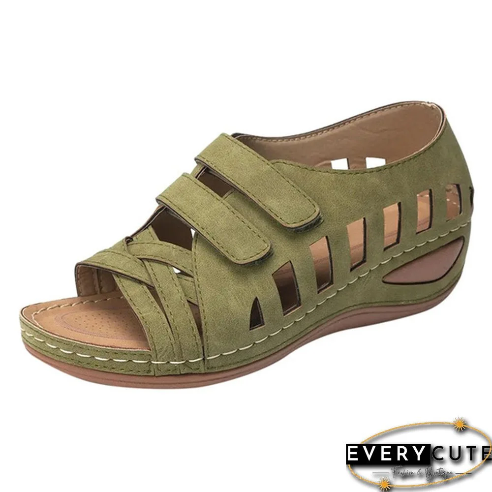 Fashion Women Summer Casual Shoes Hollow-out Leather Sandals Single Shoes Peas Shoes Ladies Loafers