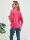 Open Front Solid Cardigan with 3/4 Sleeves, Elegant Spring/Summer Women's Clothing