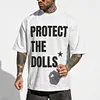 Oversize "Protect The Dolls" Design Print T-shirts by Inlyline