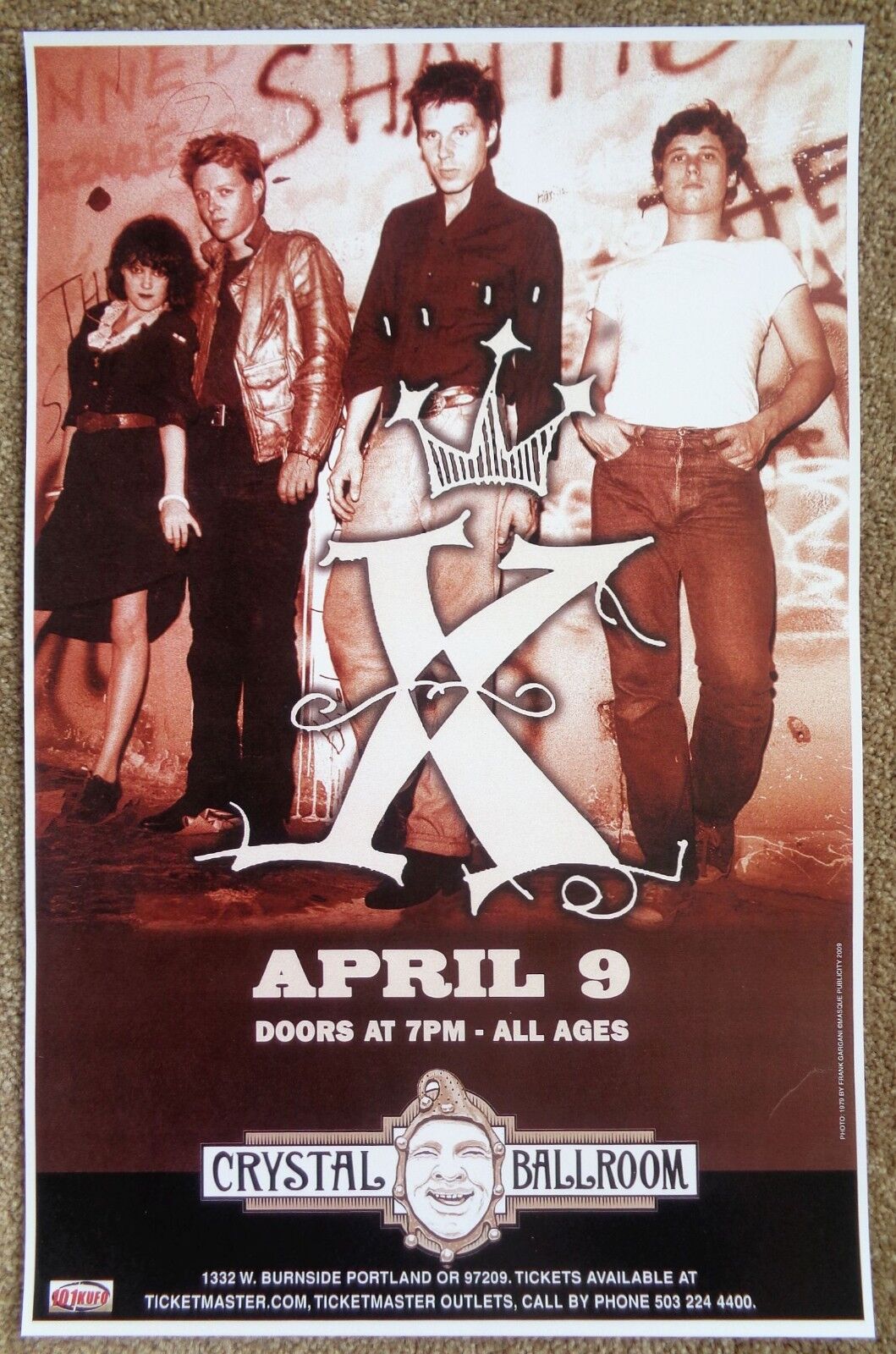 X Band 2009 Gig POSTER Portland Oregon Exene Cervenka John Doe Concert