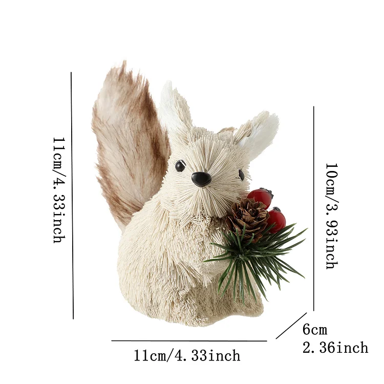 Christmas decorations, cattail squirrel pendants, party props, gifts VOCOSI VOCOSI