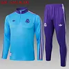 Joyfball 2025/2026 Real Madrid Half-Pull Training Suit Light blue Retro Version Football Shirt 1:1 Thai Quality