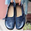 Women's Wide Width Leather Loafers Flat Shoes