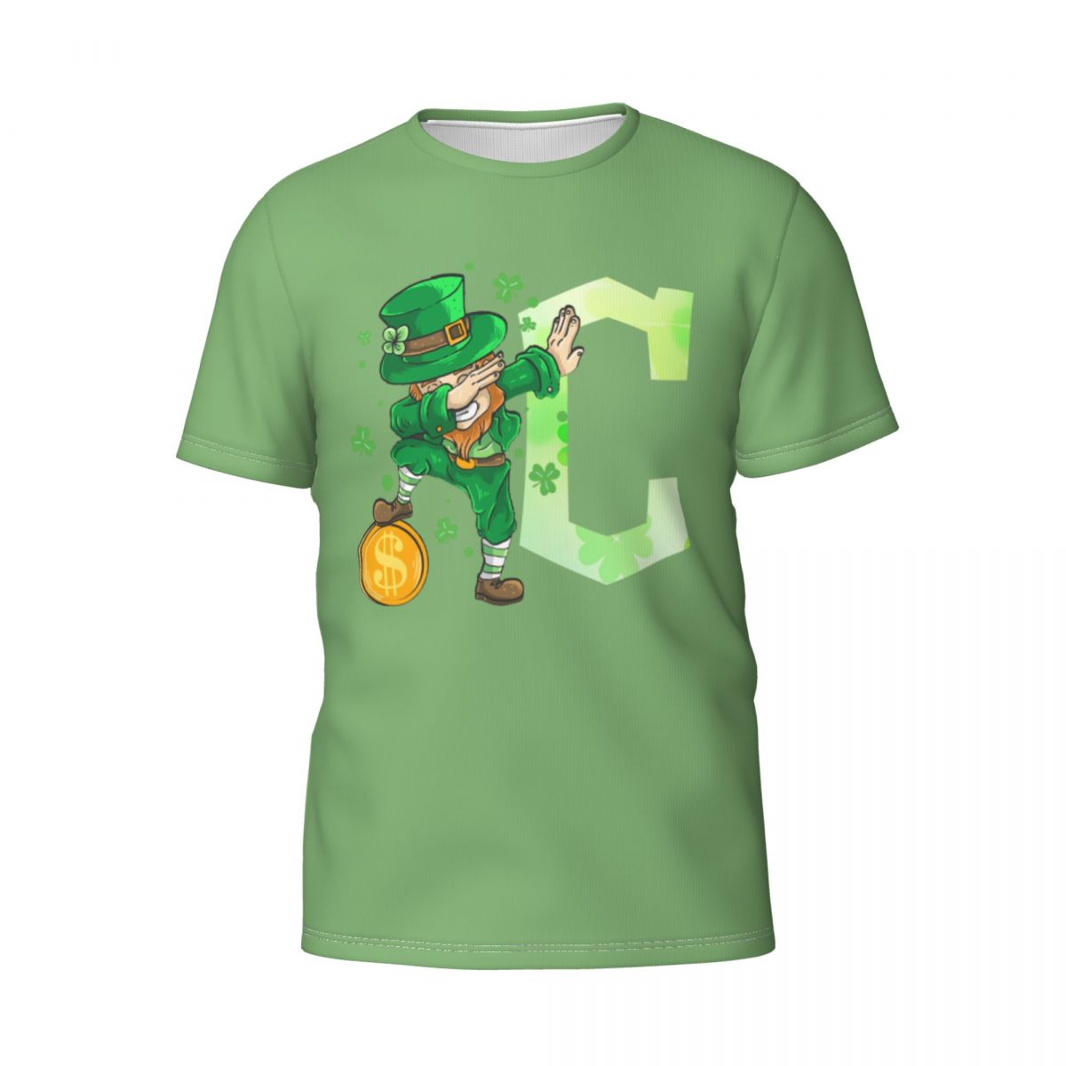 Cleveland Guardians St Patrick's Day Dabbing Leprechaun Short-Sleeve Men's T-Shirt