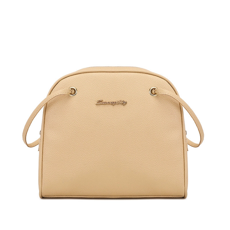 Women’s Medium Pu Leather Solid Color Basic Classic Style Square Zipper Crossbody Bag