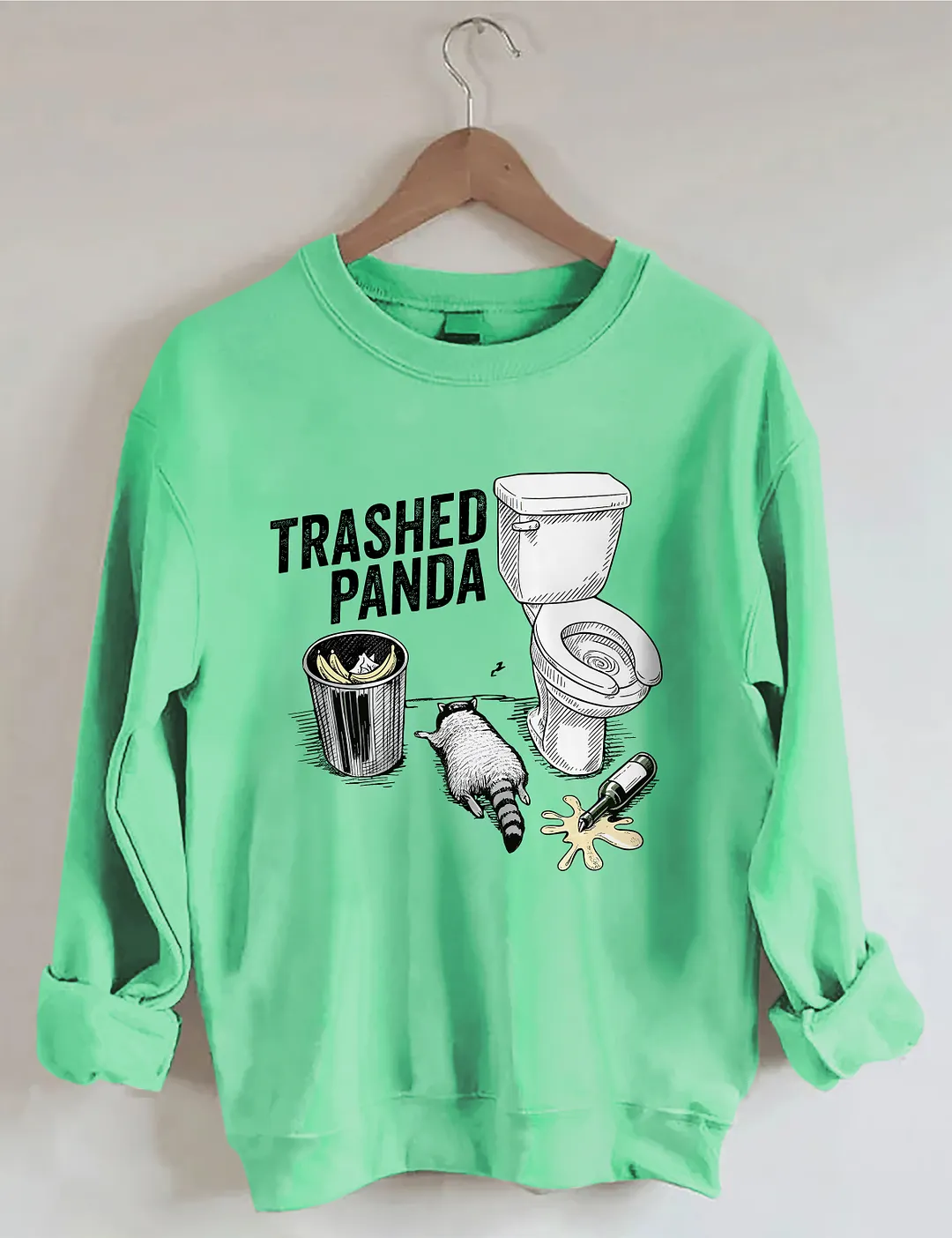 Trashed Panda Funny Drunk Raccoon Sweatshirt