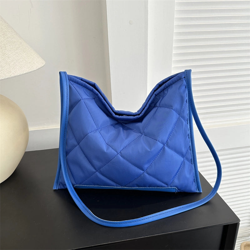 Women’s Oxford Cloth Solid Color Basic Square Zipper Shoulder Bag Crossbody Bag
