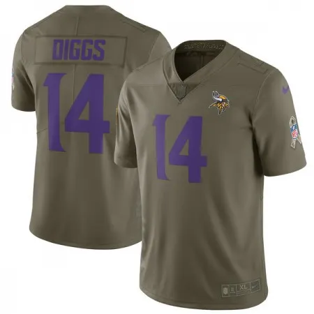 Men's  Minnesota Vikings #14 Stefon Diggs Olive Salute To Service Limited Stitched NFL Jersey