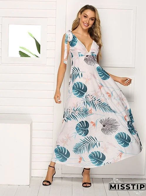 sleeveless V-neck Long Dresses