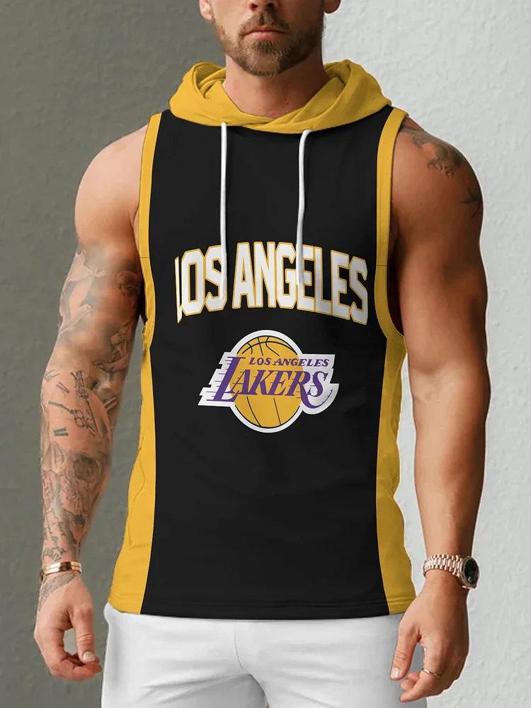 Los Angeles Lakers  Men's Casual Comfy Sleeveless Hooded Tank Top